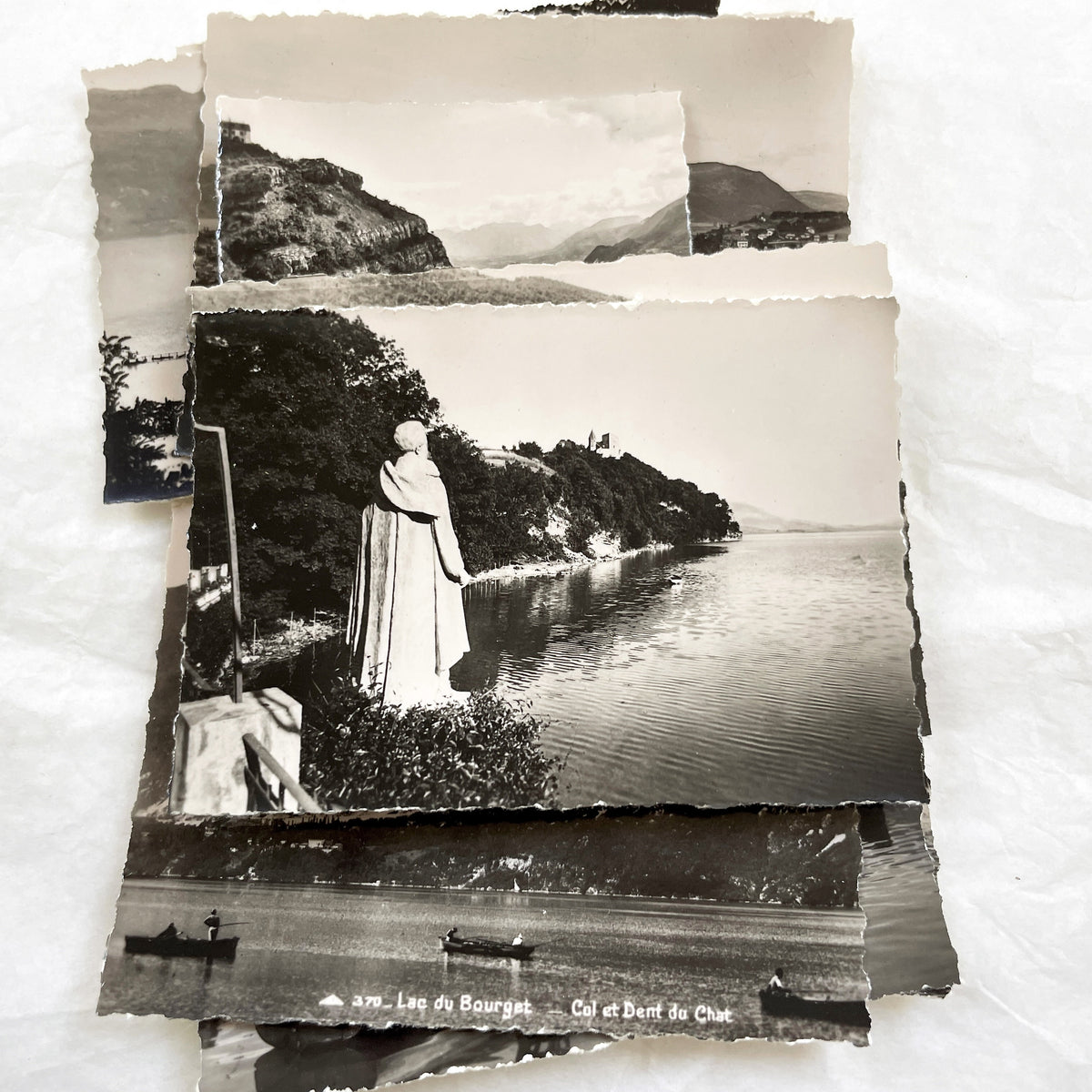 1950s - Vintage Lac du Bourget Photo Cards - Black and White French Lake Scenery - Historical Views from Savoie - Collectible Ephemera