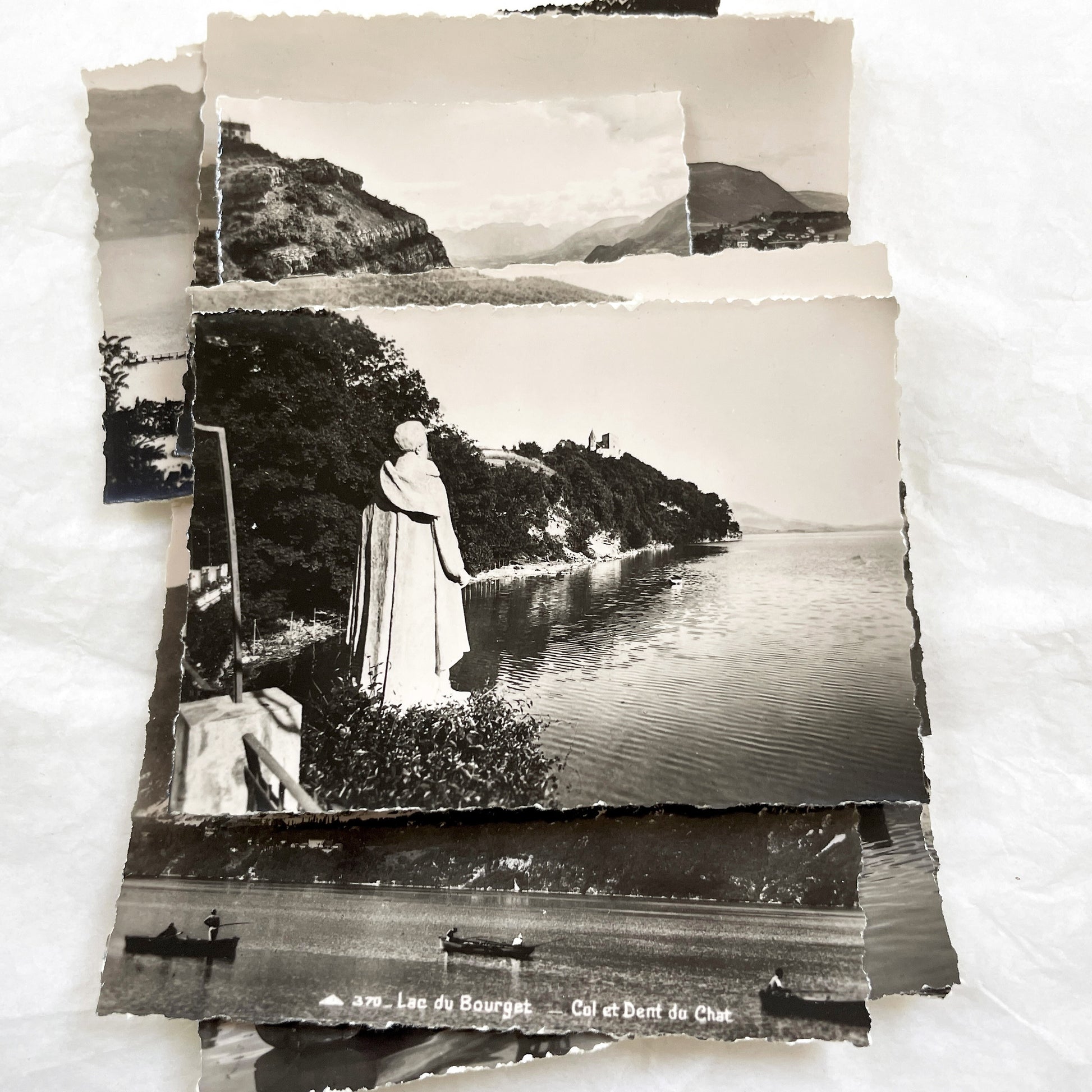 1950s - Vintage Lac du Bourget Photo Cards - Black and White French Lake Scenery - Historical Views from Savoie - Collectible Ephemera