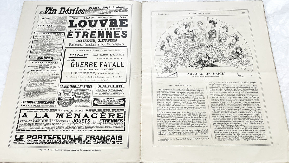 1900s - La Vie Parisienne French Illustrated Magazine - Belle Époque Satirical Journal - Paris Fashion & Art Review