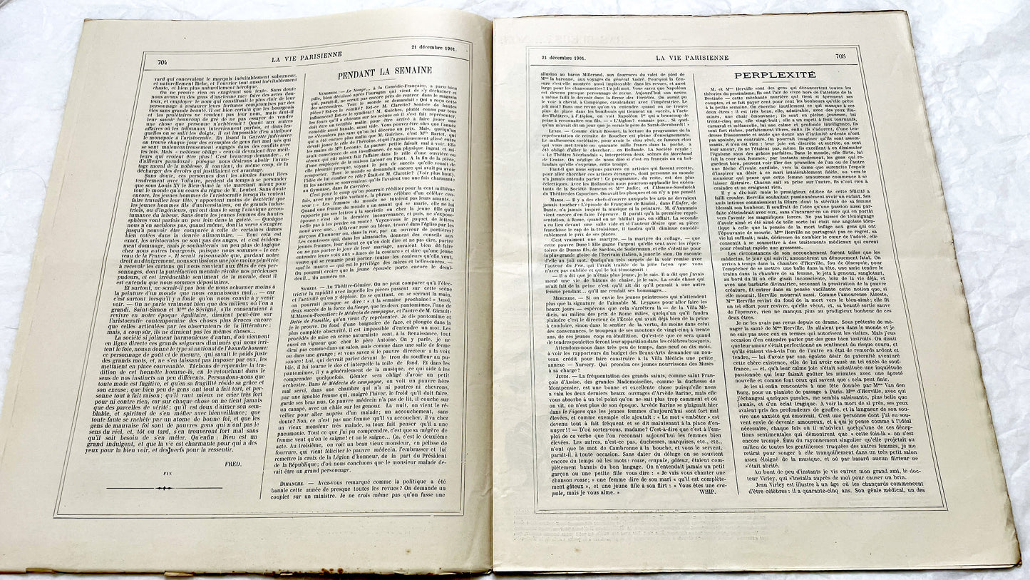 1900s - La Vie Parisienne French Illustrated Magazine - Belle Époque Satirical Journal - Paris Fashion & Art Review