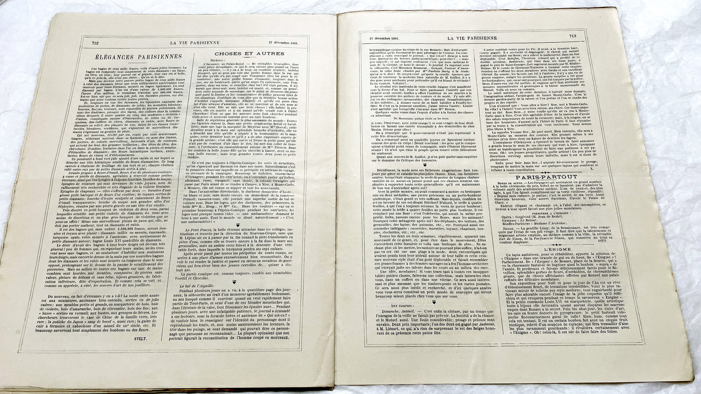 1900s - La Vie Parisienne French Illustrated Magazine - Belle Époque Satirical Journal - Paris Fashion & Art Review
