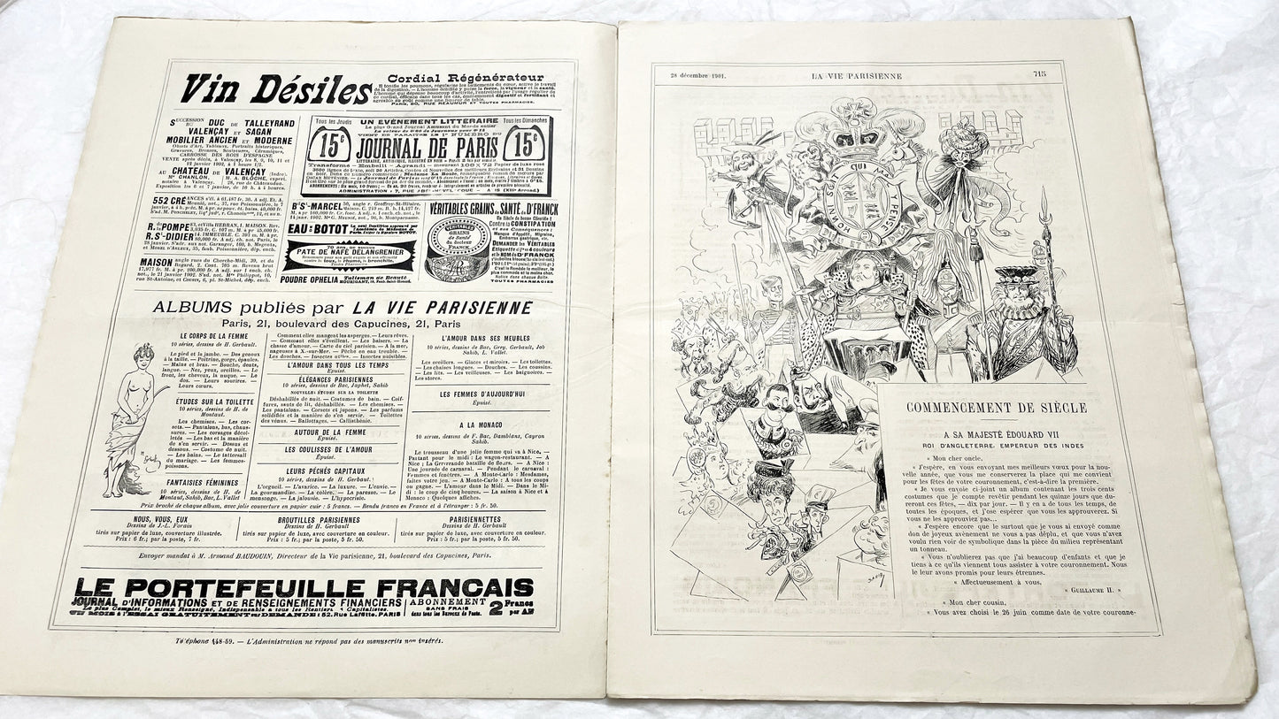 1900s - La Vie Parisienne French Illustrated Magazine - Belle Époque Satirical Journal - Paris Fashion & Art Review