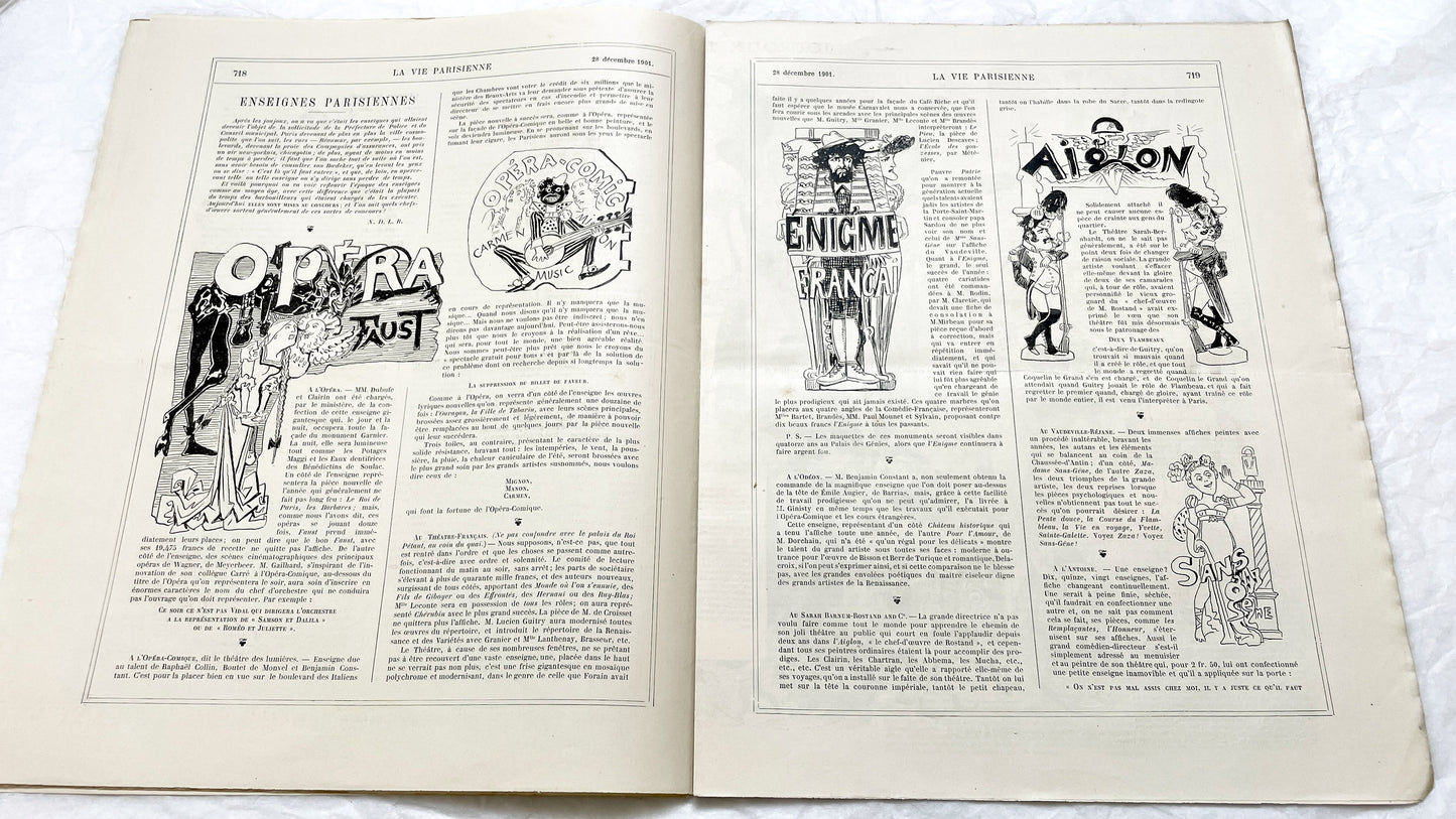 1900s - La Vie Parisienne French Illustrated Magazine - Belle Époque Satirical Journal - Paris Fashion & Art Review
