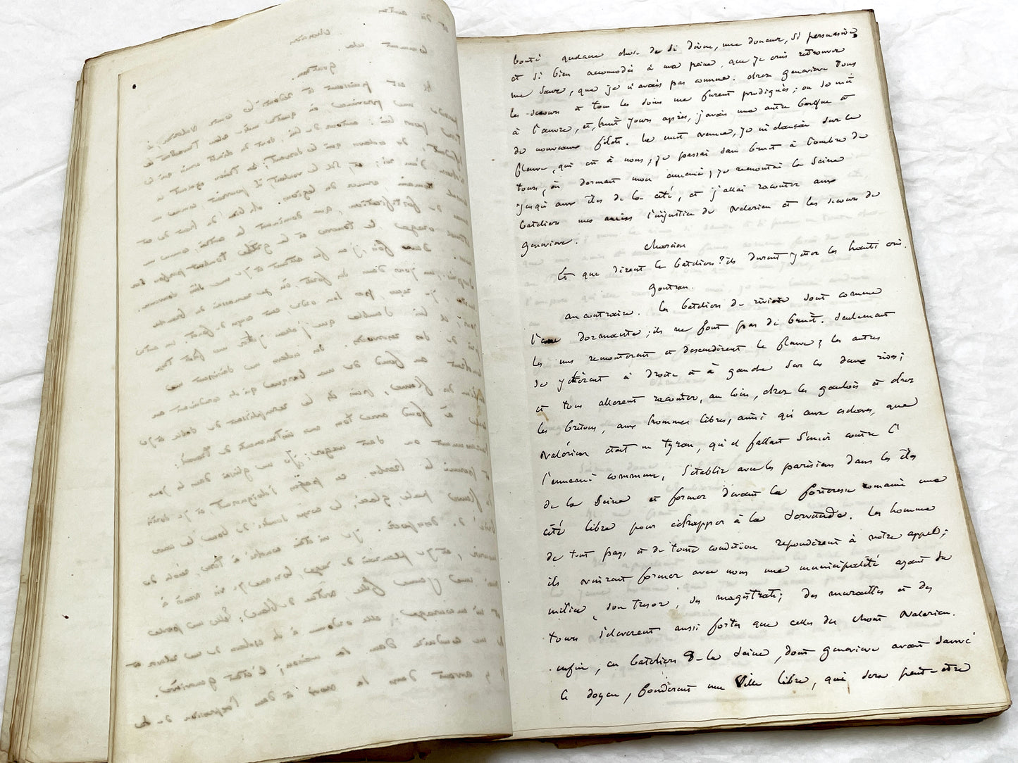 Mid 19th – 150-Pages French handwritten theater manuscript – Literary working draft of a play’s first act with author corrections