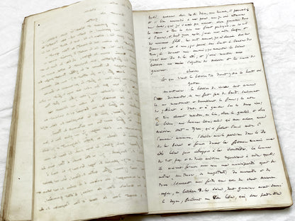 Mid 19th – 150-Pages French handwritten theater manuscript – Literary working draft of a play’s first act with author corrections