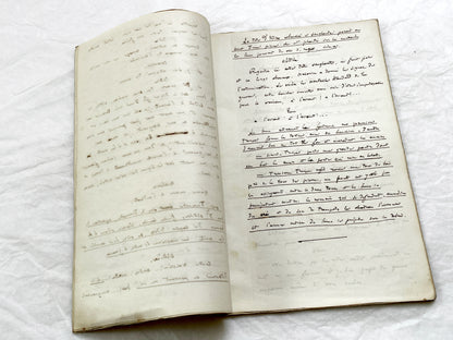 Mid 19th – 40-Pages French handwritten theater manuscript – Literary working draft of a play’s first act with author corrections