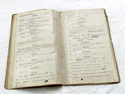 Mid 19th – 28-page literary draft with dialogues and author revisions - French handwritten theater manuscript – Antique Handwritten Draft