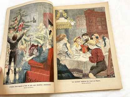 1910s - Vintage Catholic French Almanac 1912 - Beautifully Illustrated Religious Annual Book - Antique Christian Morality Tales
