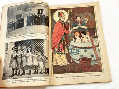 1910s - Vintage Catholic French Almanac 1912 - Beautifully Illustrated Religious Annual Book - Antique Christian Morality Tales