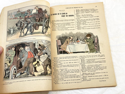 1910s - Vintage Catholic French Almanac 1912 - Beautifully Illustrated Religious Annual Book - Antique Christian Morality Tales