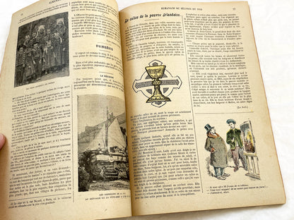 1910s - French Catholic Almanac - Illustrated Le Pèlerin Journal - Maison De La Bonne Presse - Religious Stories - Antique Art Print