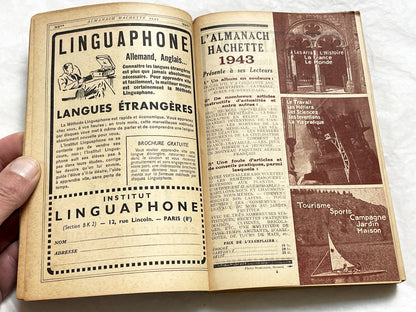 1940s – 300 Pages Almanach Hachette – Vintage French almanac – Wartime edition of the “Practical Life Encyclopedia”