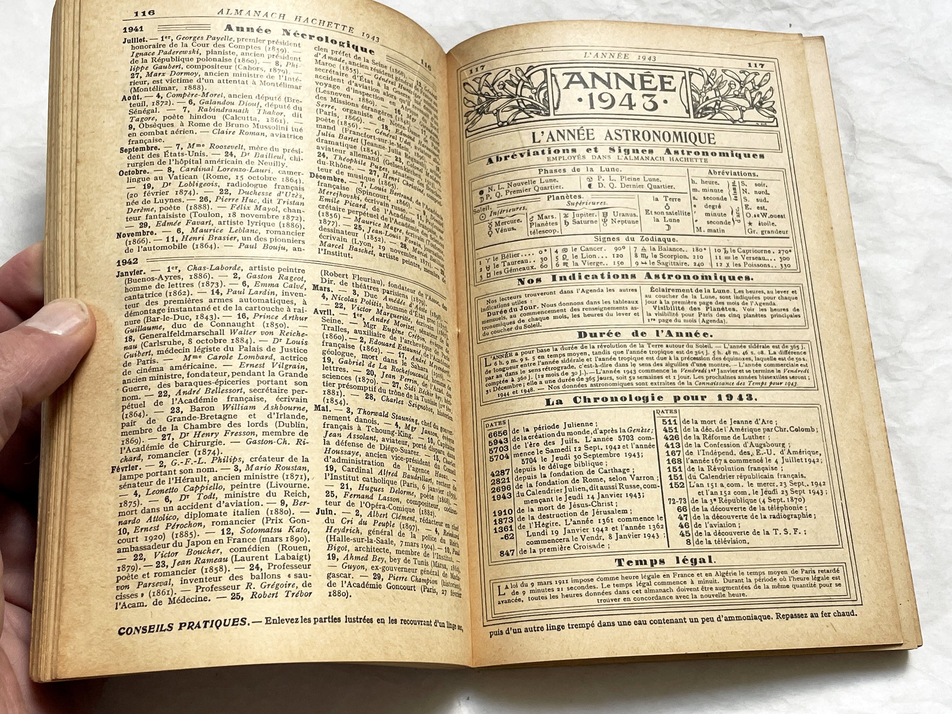 1940s – 300 Pages Almanach Hachette – Vintage French almanac – Wartime edition of the “Practical Life Encyclopedia”