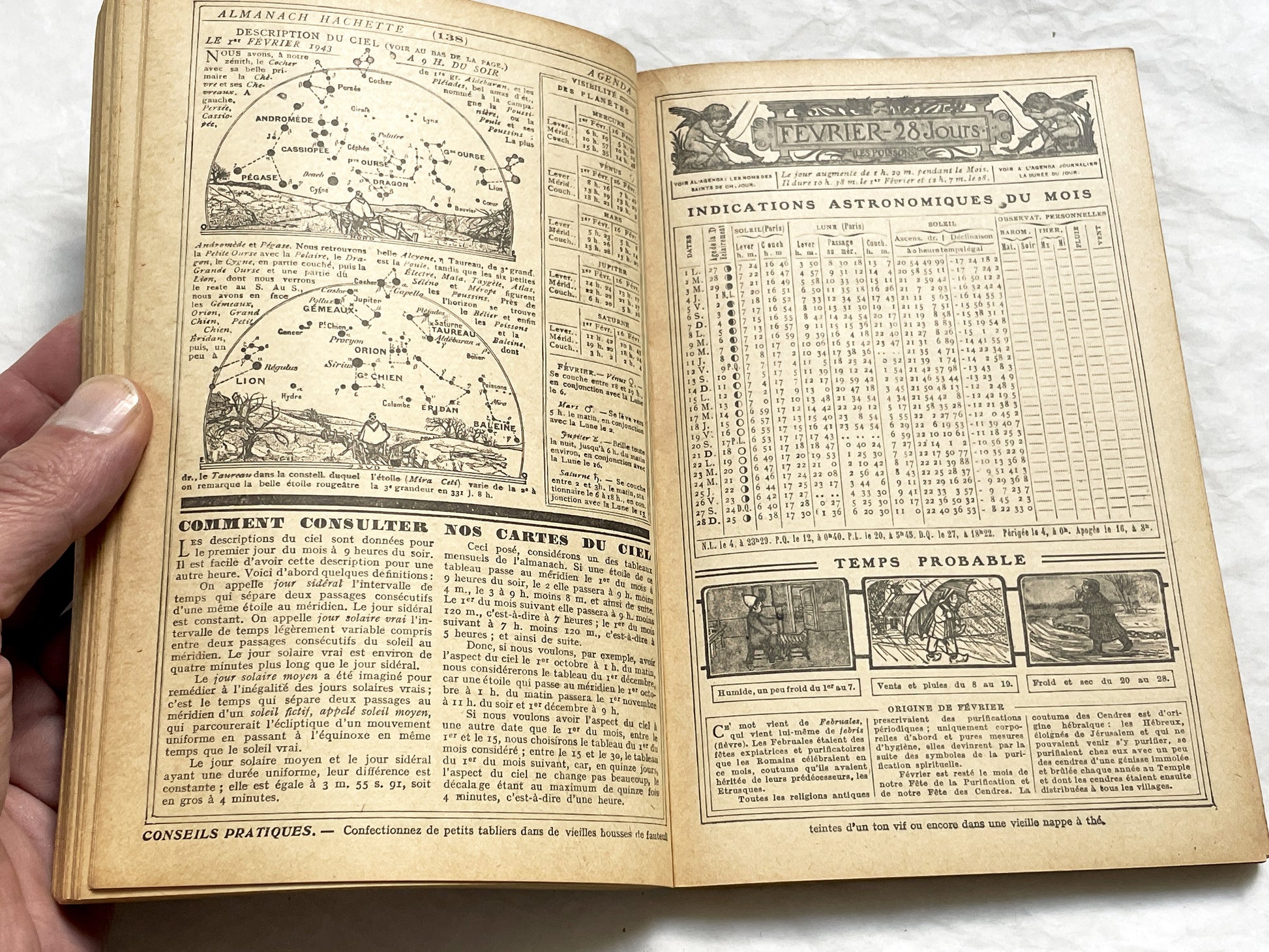 1940s – 300 Pages Almanach Hachette – Vintage French almanac – Wartime edition of the “Practical Life Encyclopedia”