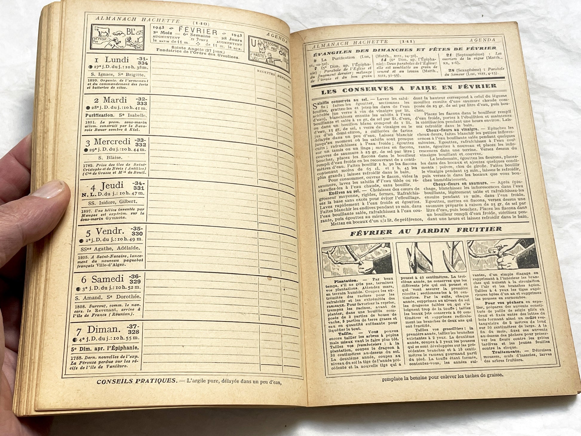 1940s – 300 Pages Almanach Hachette – Vintage French almanac – Wartime edition of the “Practical Life Encyclopedia”