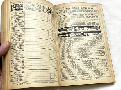 1940s – 300 Pages Almanach Hachette – Vintage French almanac – Wartime edition of the “Practical Life Encyclopedia”