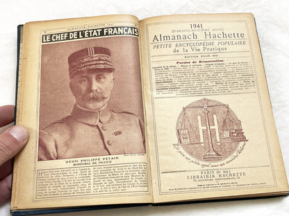 1940s – 300 Pages Almanach Hachette – Vintage French almanac – Wartime edition of the “Practical Life Encyclopedia”