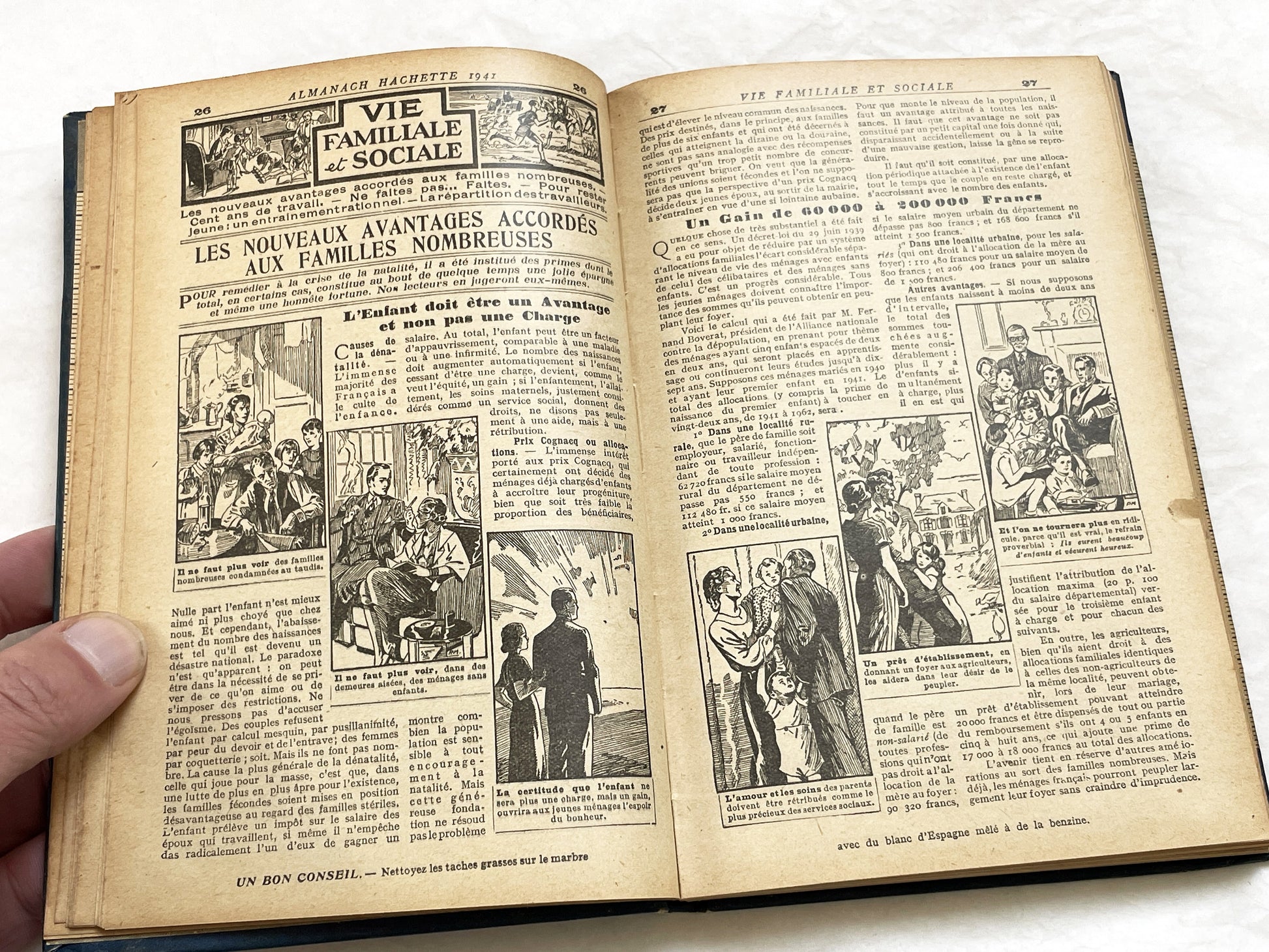 1940s – 300 Pages Almanach Hachette – Vintage French almanac – Wartime edition of the “Practical Life Encyclopedia”