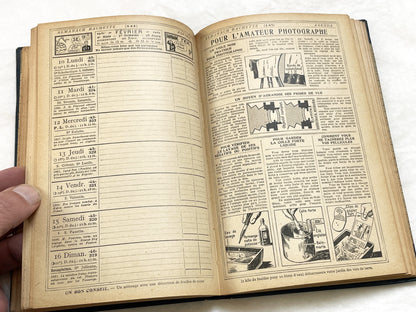 1940s – 300 Pages Almanach Hachette – Vintage French almanac – Wartime edition of the “Practical Life Encyclopedia”