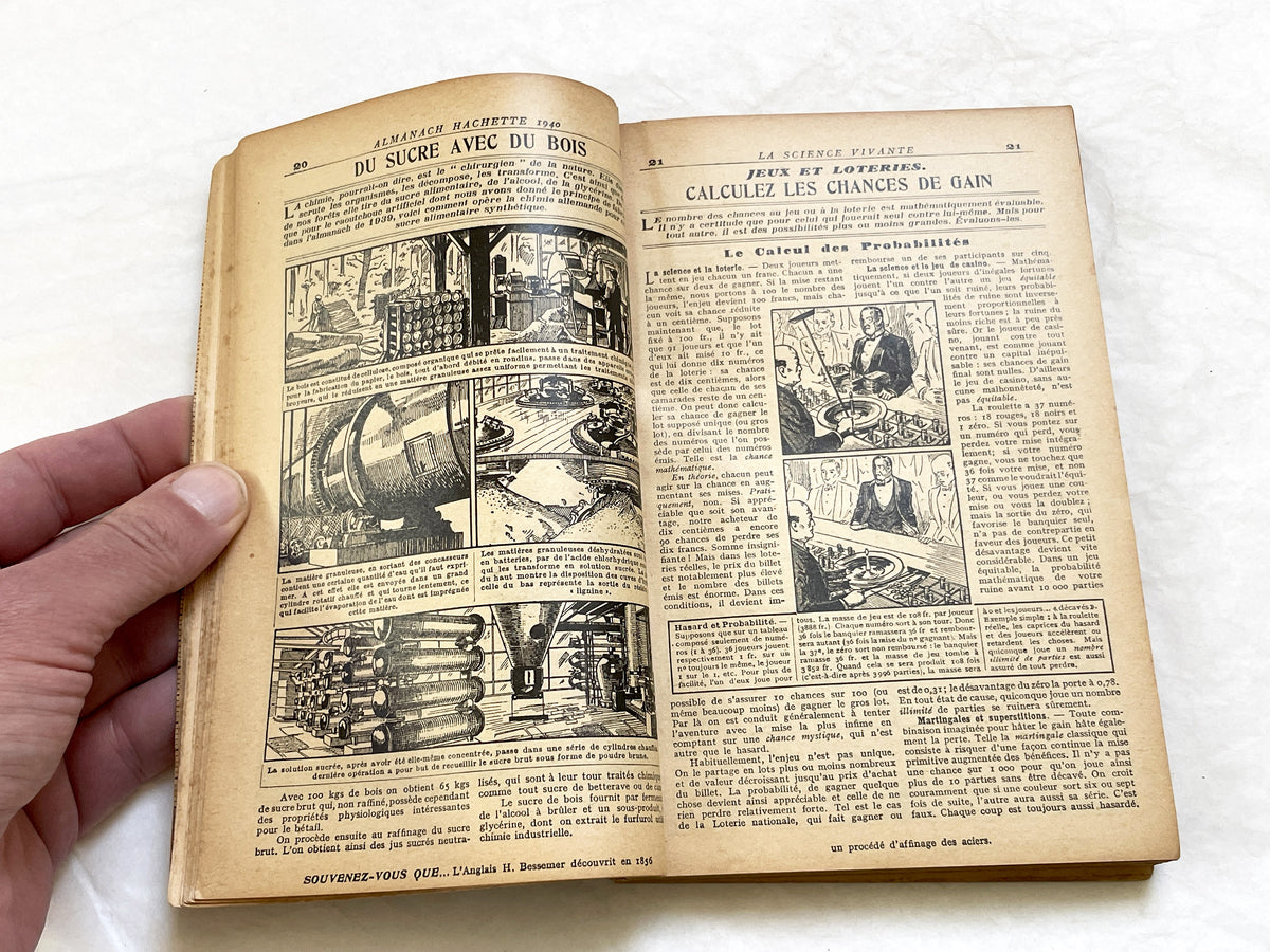 1940s – 350 Pages Almanach Hachette – Vintage French almanac – Wartime edition of the “Practical Life Encyclopedia”
