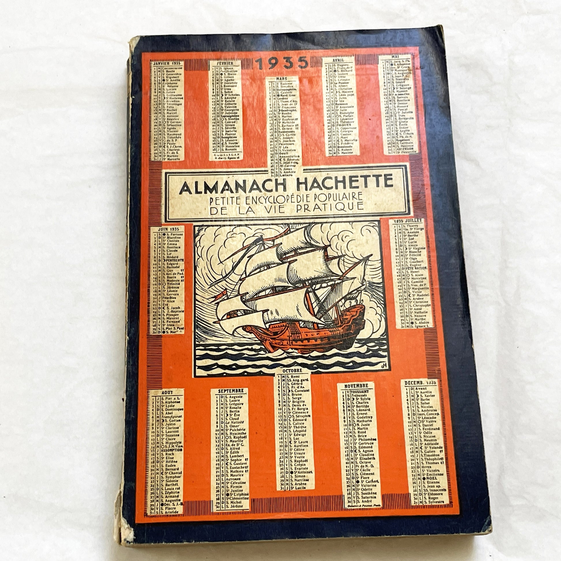 1930s – 430 Pages Almanach Hachette – Vintage French illustrated almanac – Practical life & cultural encyclopedia