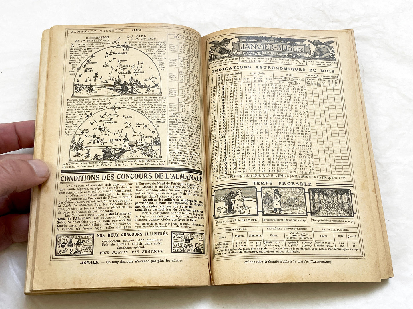 1930s – 430 Pages Almanach Hachette – Vintage French illustrated almanac – Practical life & cultural encyclopedia