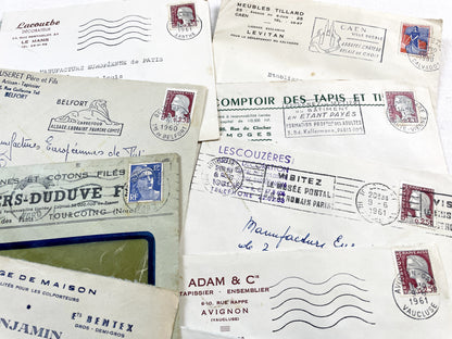 1950s - Lot of 20 Vintage French Business Envelopes – 1950s/1960s Ephemera for Junk Journals, Collage & Paper Crafts