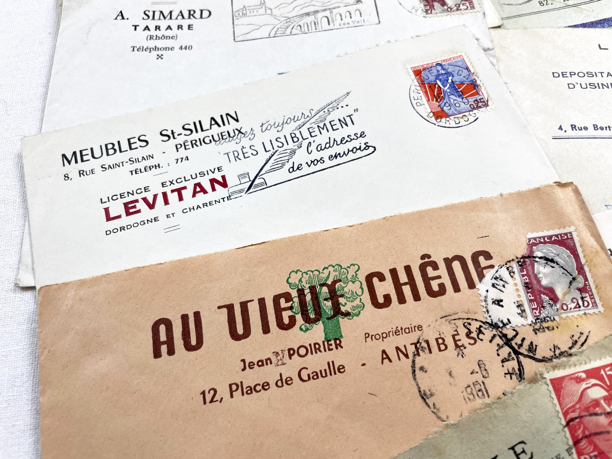 1950s - Lot of 20 Vintage French Business Envelopes – 1950s/1960s Ephemera for Junk Journals, Collage & Paper Crafts
