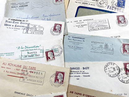 1950s - Lot of 20 Vintage French Business Envelopes – 1950s/1960s Ephemera for Junk Journals, Collage & Paper Crafts