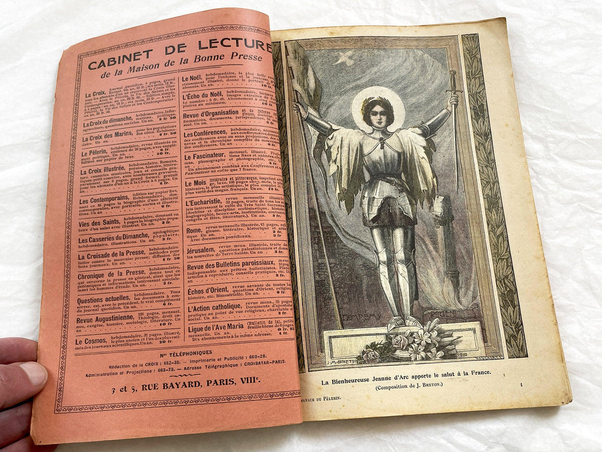 1910s - Vintage 1911 French Almanac - Le Pelerin Publication - Paris Floods 1910 - Joan Of Arc Illustrations - Catholic Press History