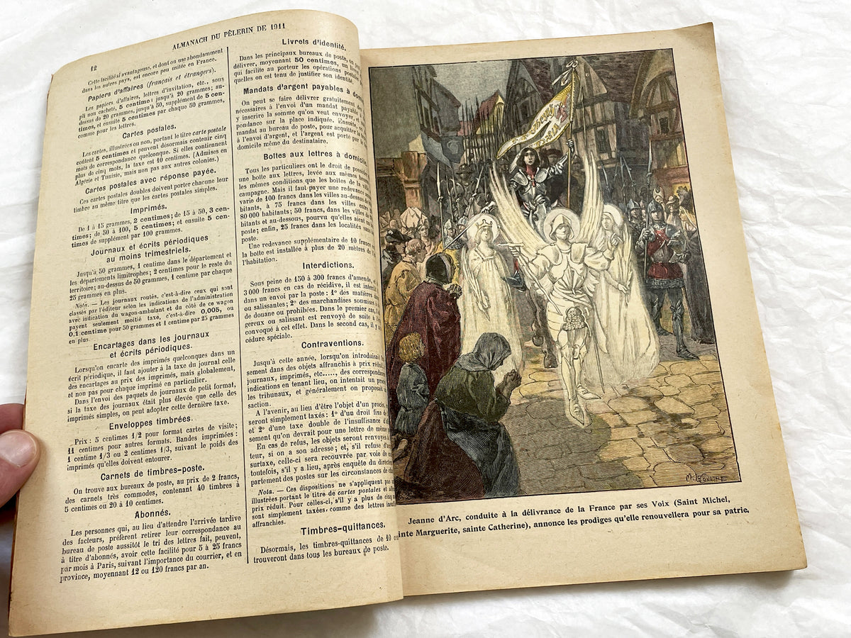 1910s - Vintage 1911 French Almanac - Le Pelerin Publication - Paris Floods 1910 - Joan Of Arc Illustrations - Catholic Press History