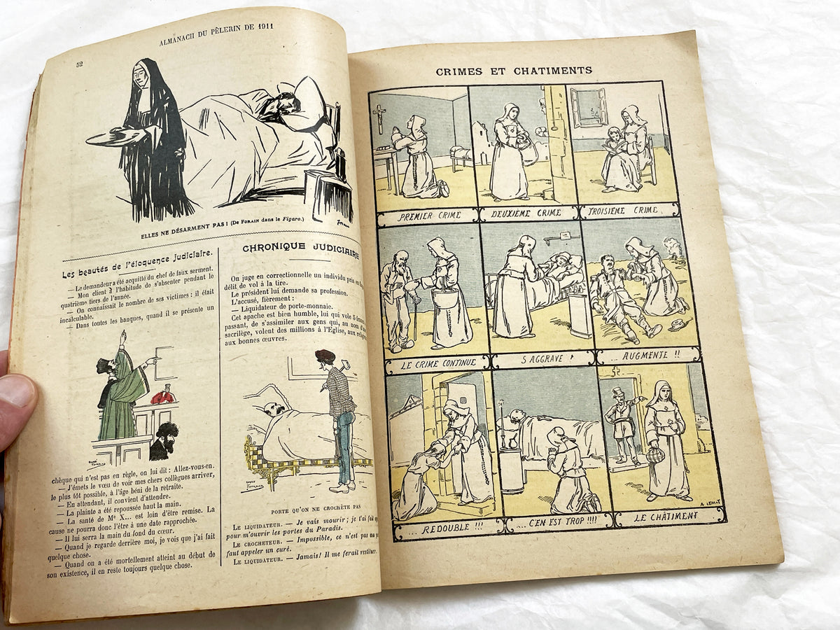 1910s - Vintage 1911 French Almanac - Le Pelerin Publication - Paris Floods 1910 - Joan Of Arc Illustrations - Catholic Press History