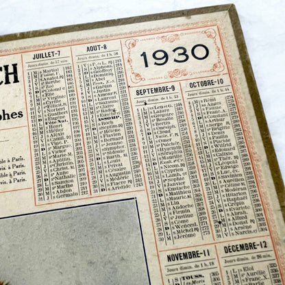 1930s - Vintage French Almanac Calendar - Postal & Telegraph Services - Lion and Lioness Illustration - Historical Document - Collectible