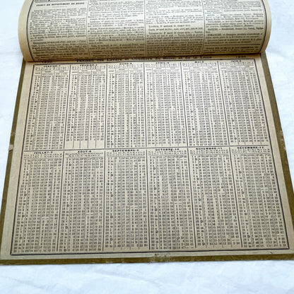1930s - Vintage French Almanac Calendar - Postal & Telegraph Services - Lion and Lioness Illustration - Historical Document - Collectible
