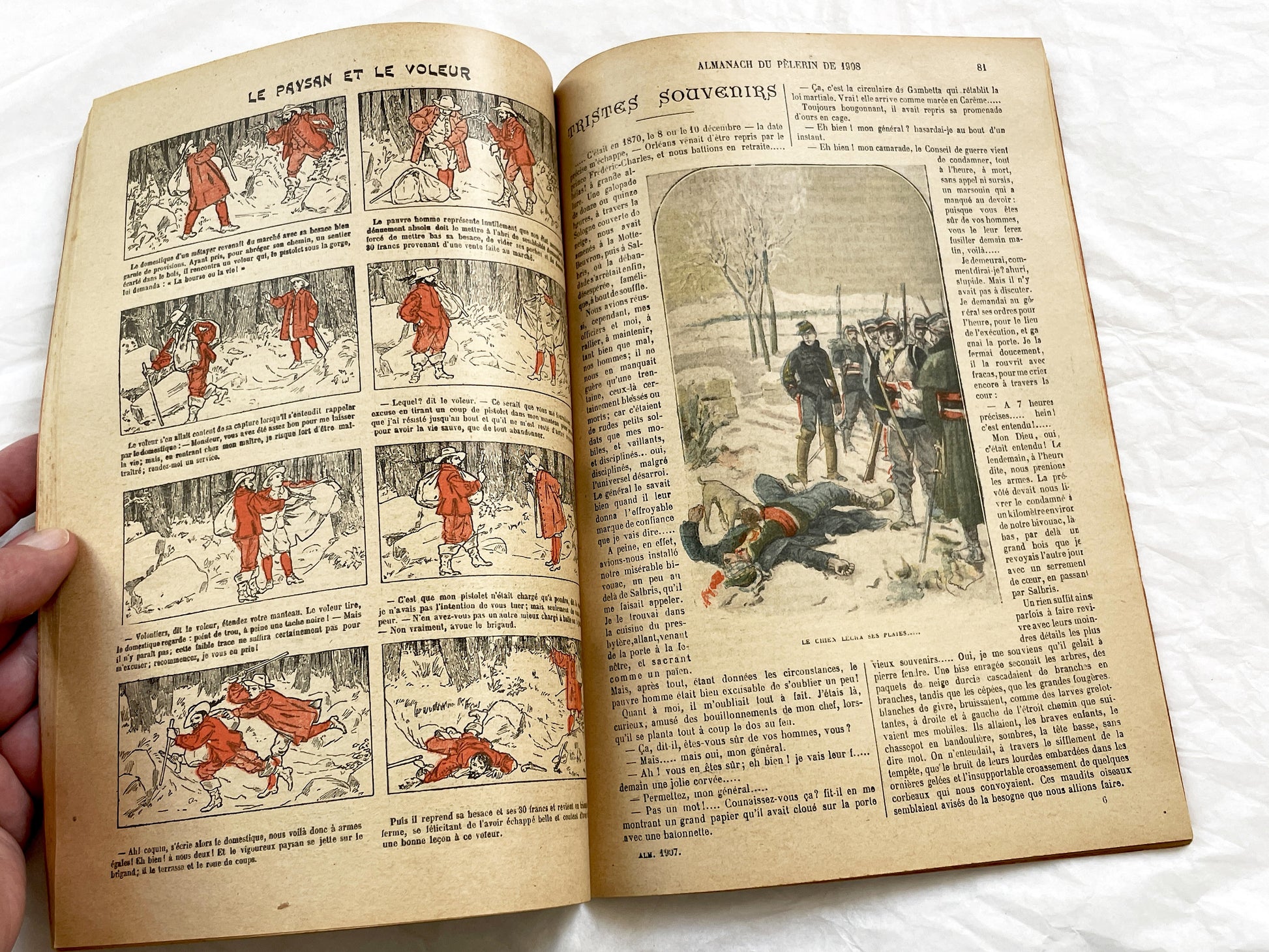 1900s - Antique 1908 French Almanac Du Pelerin - Illustrated Catholic Annual Publication - Historical Engravings & Calendar