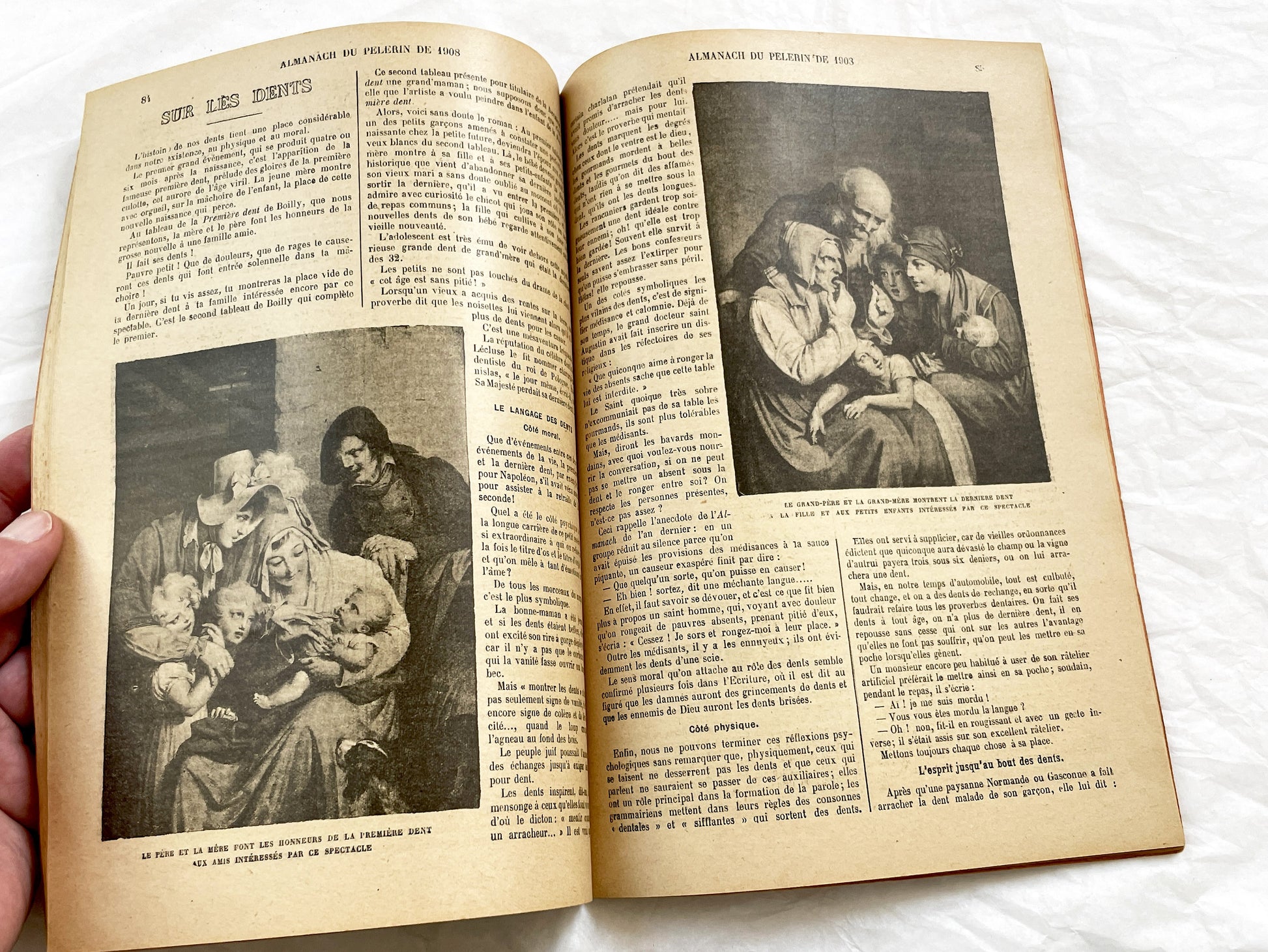 1900s - Antique 1908 French Almanac Du Pelerin - Illustrated Catholic Annual Publication - Historical Engravings & Calendar
