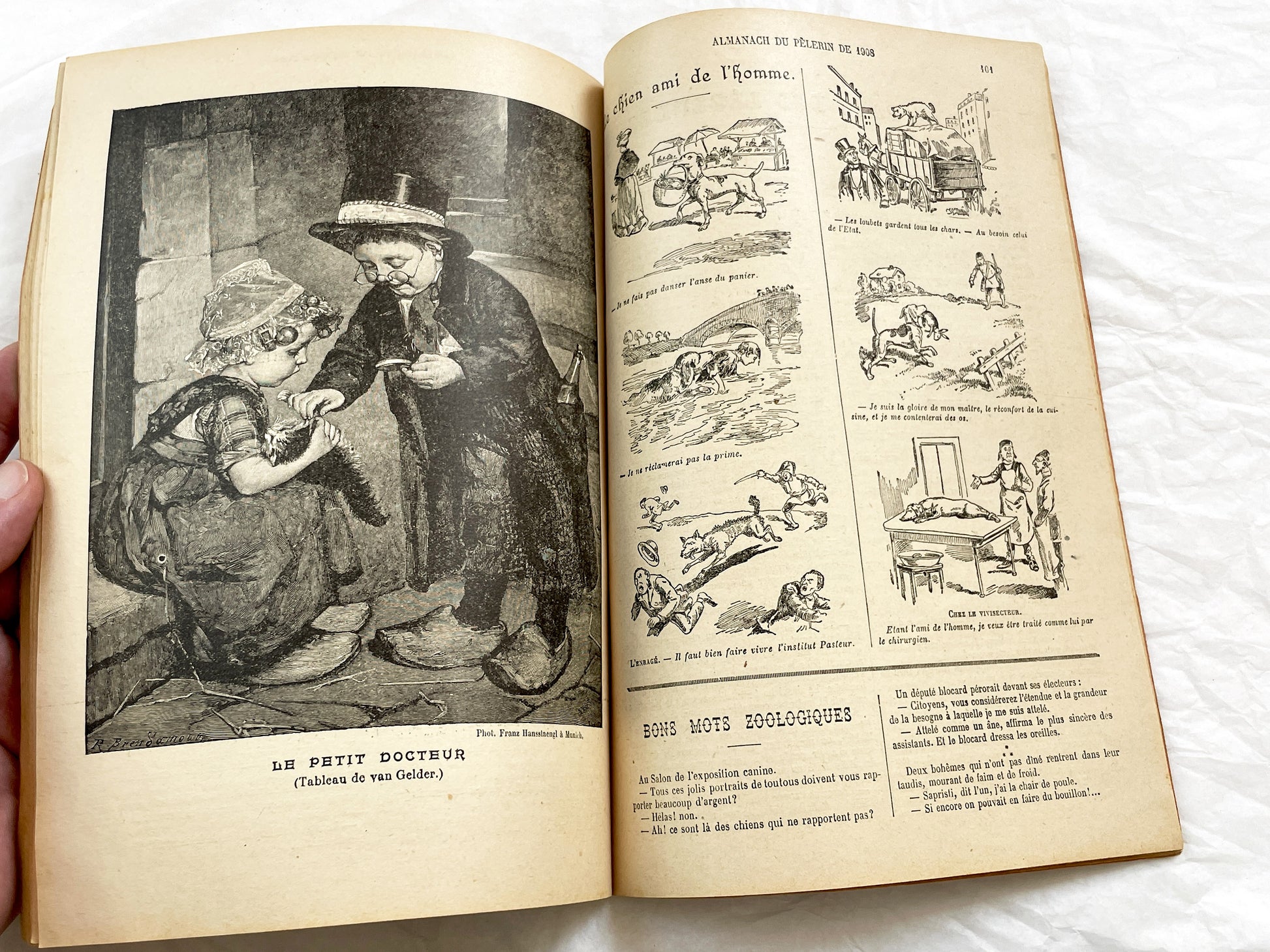 1900s - Antique 1908 French Almanac Du Pelerin - Illustrated Catholic Annual Publication - Historical Engravings & Calendar