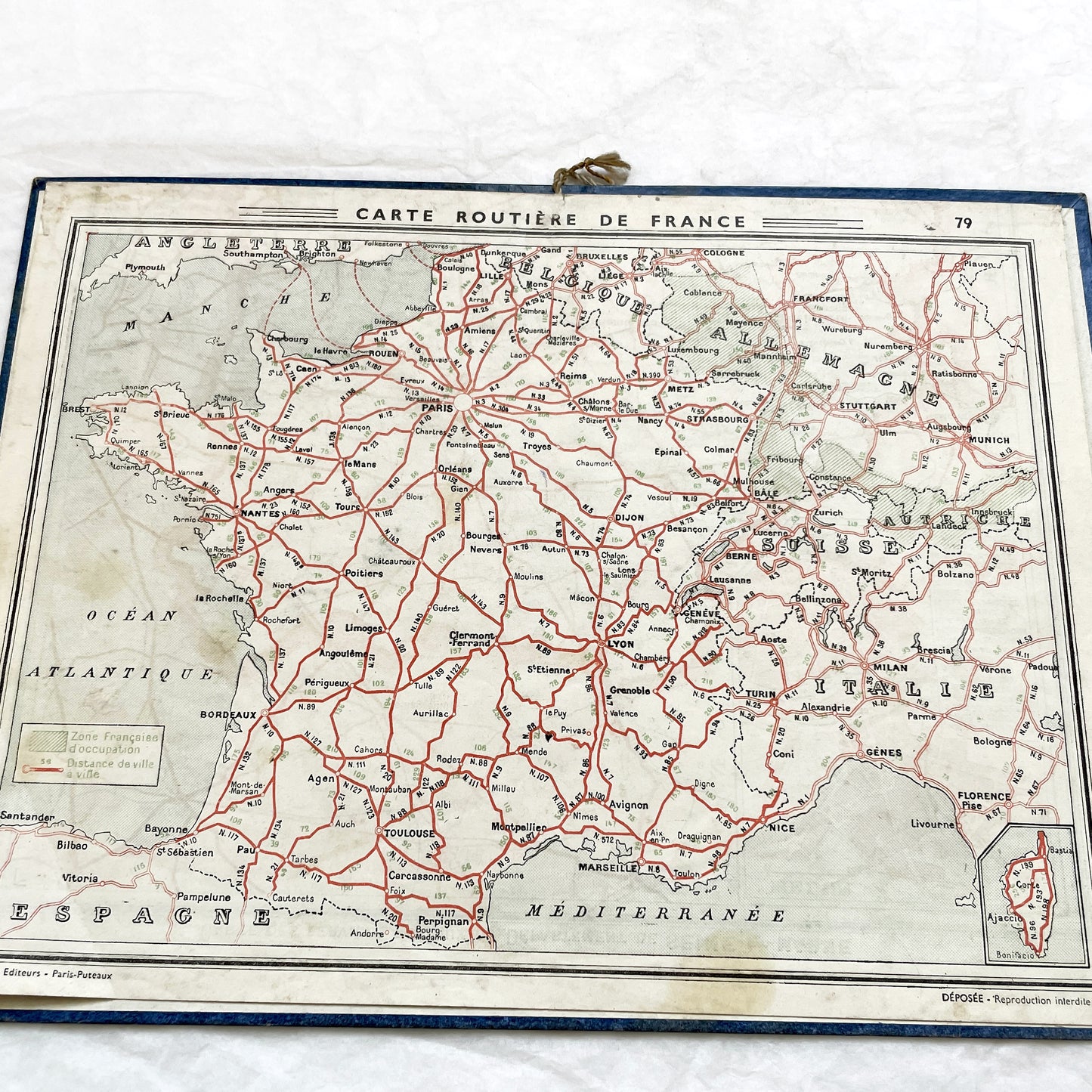 1940s - Vintage French 1948 Almanac Calendar Des Postes, Télégraphes, Téléphones - Mountain Harvest Scene - Saints - Astronomy - Historical