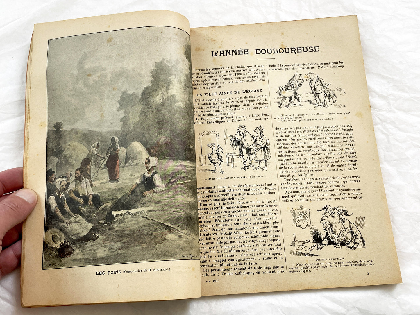 1900s - Vintage 1907 French Almanach Du Pelerin - Illustrated Catholic Historical Events Magazine - Palais De La Paix - Zouaves