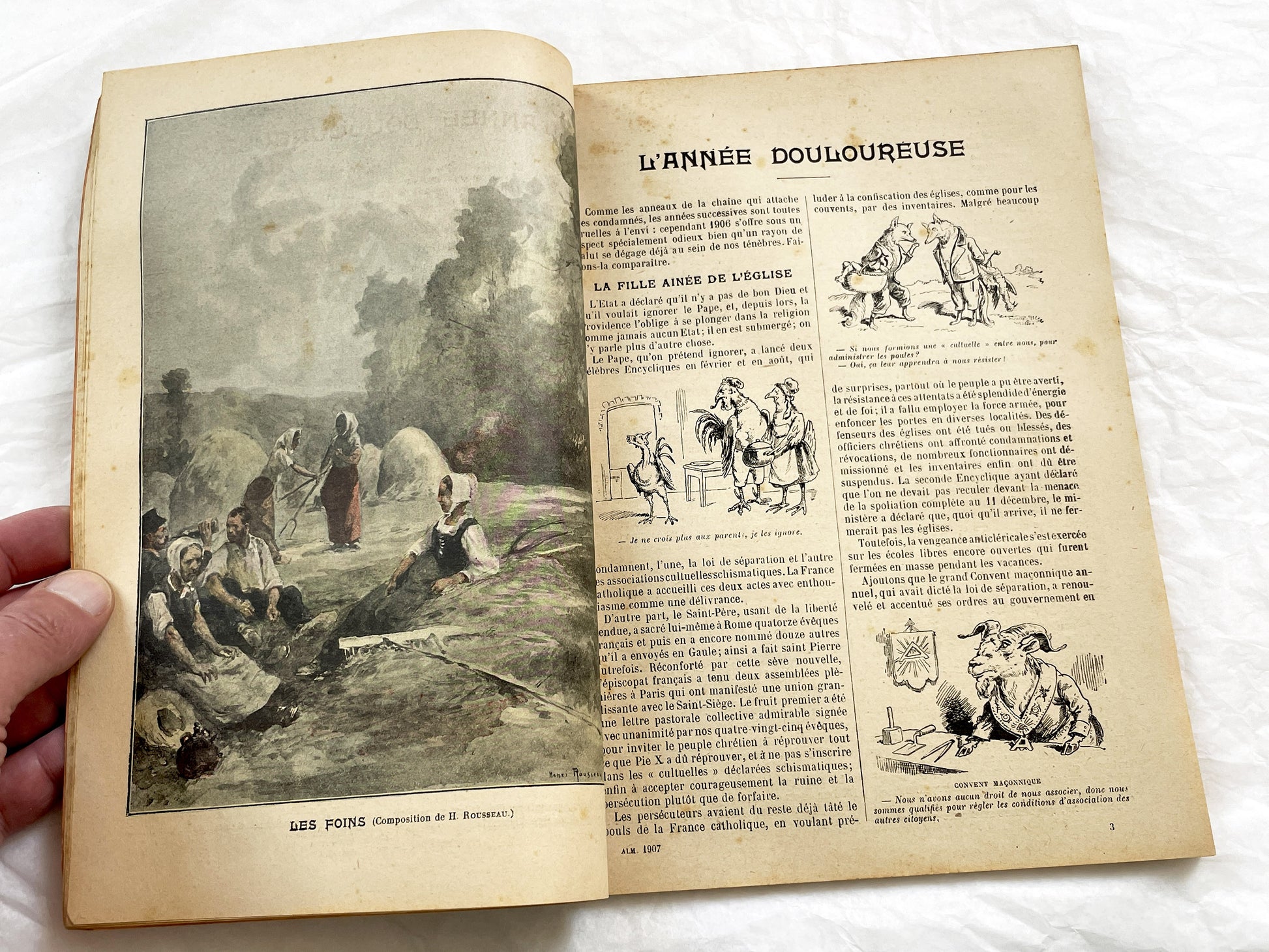 1900s - Vintage 1907 French Almanach Du Pelerin - Illustrated Catholic Historical Events Magazine - Palais De La Paix - Zouaves