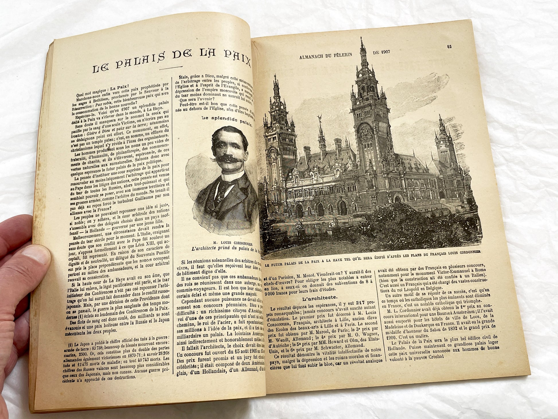 1900s - Vintage 1907 French Almanach Du Pelerin - Illustrated Catholic Historical Events Magazine - Palais De La Paix - Zouaves