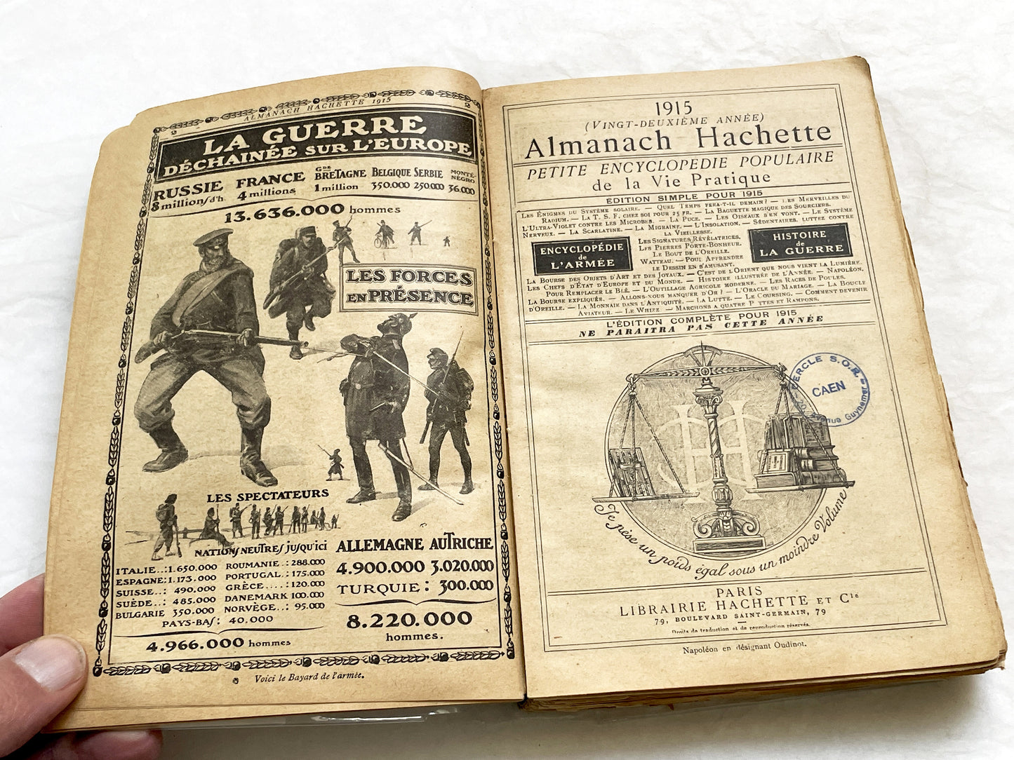 1910s – 500 Pages Almanach Hachette – Vintage French almanac – WWI edition “Petite Encyclopédie de la Vie Pratique”
