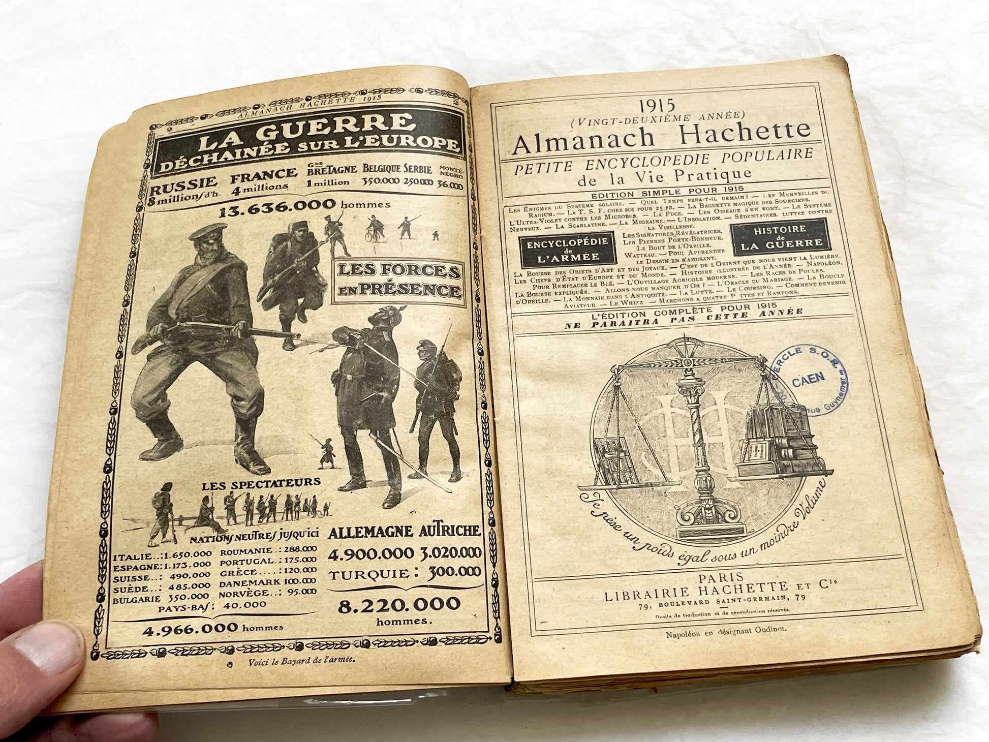 1910s – 500 Pages Almanach Hachette – Vintage French almanac – WWI edition “Petite Encyclopédie de la Vie Pratique”