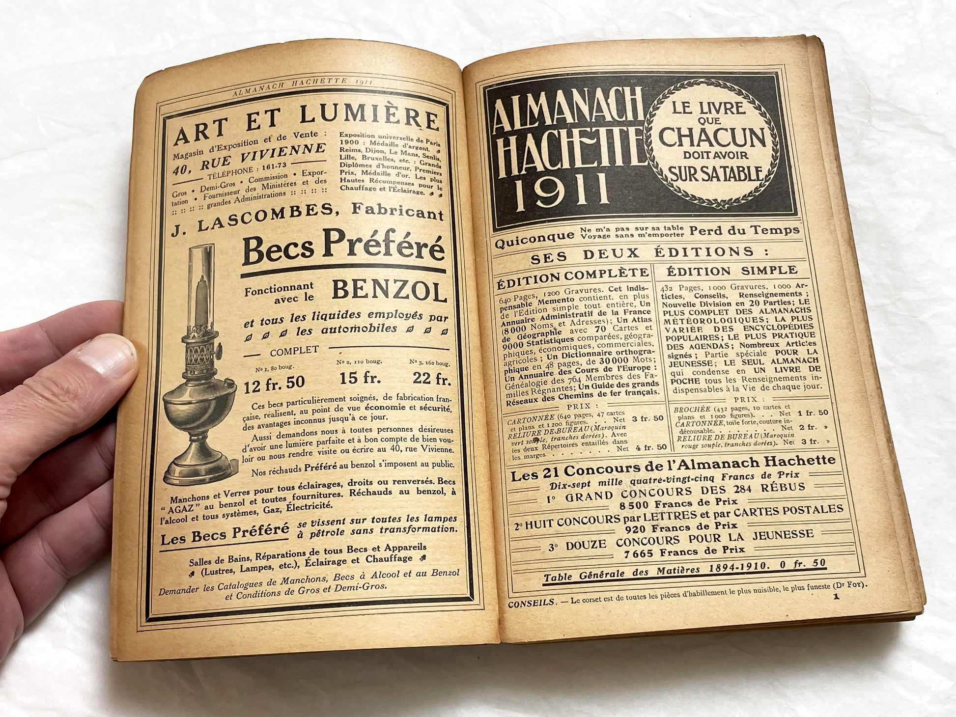 1910s – 540 Pages Almanach Hachette – Vintage Hachette Almanach – Early 1900s French Illustrated Yearbook