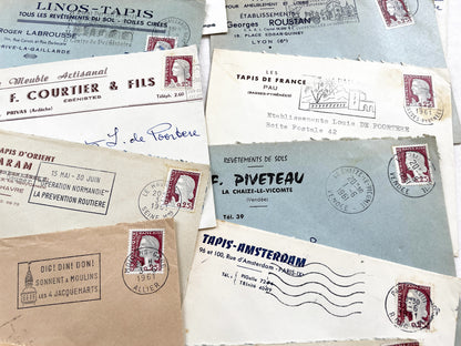 1950s - Lot of 20 Vintage French Business Envelopes – 1950s/1960s Ephemera for Junk Journals, Collage & Paper Crafts