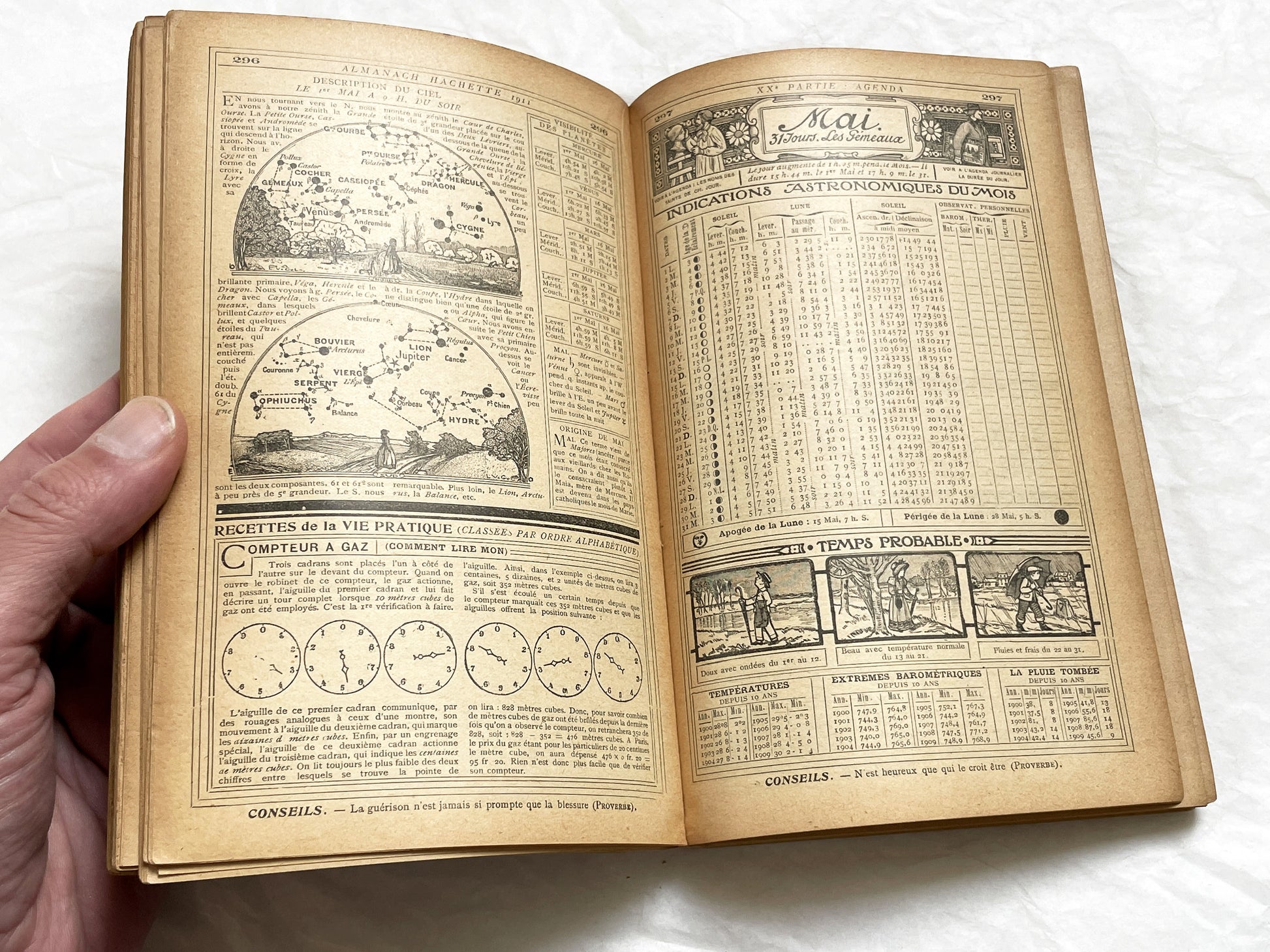 1910s – 540 Pages Almanach Hachette – Vintage Hachette Almanach – Early 1900s French Illustrated Yearbook