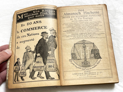 1900s – 530 Pages Almanach Hachette – Vintage Hachette Almanach – Early 1900s French Illustrated Yearbook