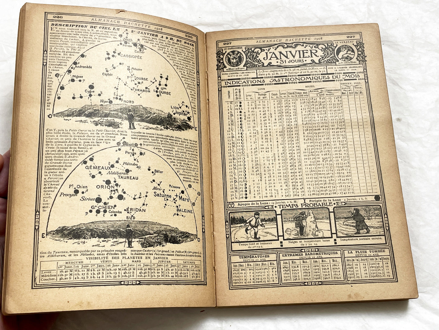 1900s – 530 Pages Almanach Hachette – Vintage Hachette Almanach – Early 1900s French Illustrated Yearbook