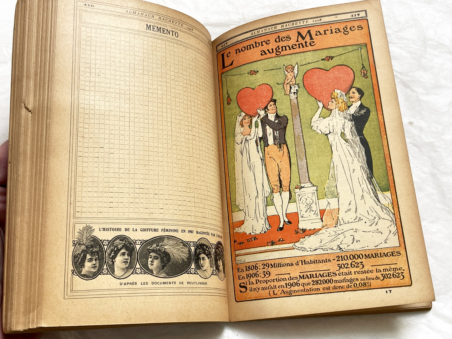 1900s – 530 Pages Almanach Hachette – Vintage Hachette Almanach – Early 1900s French Illustrated Yearbook