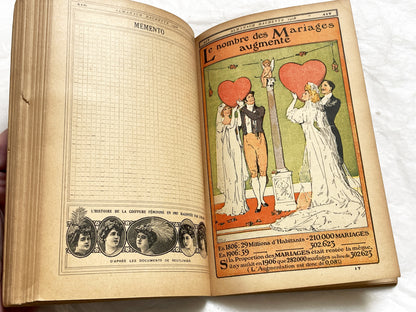 1900s – 530 Pages Almanach Hachette – Vintage Hachette Almanach – Early 1900s French Illustrated Yearbook
